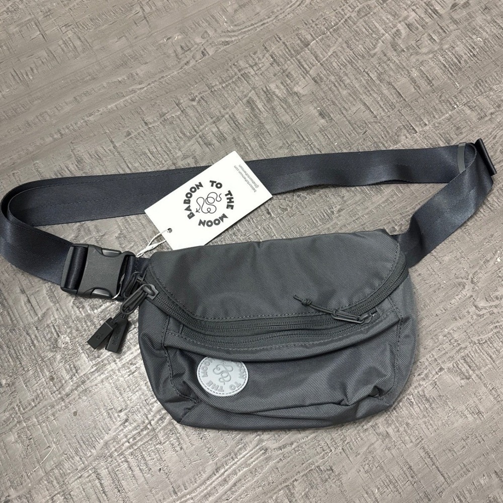 Baboon To The Moon Fannypack Slate Grey Adjustable Waist Bag New With Tags